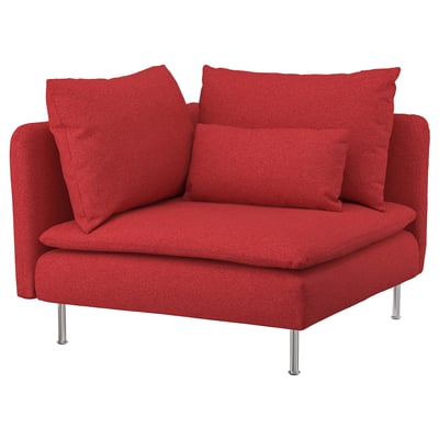 SÖDERHAMN Sofá de esquina, Tonerud rojo
