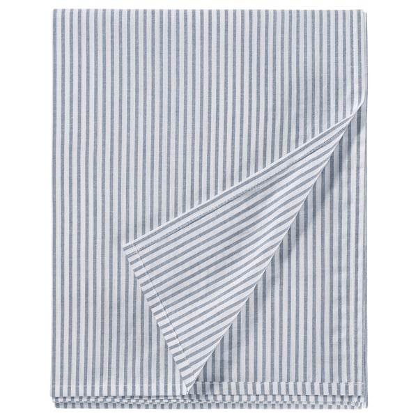 SOLFIBBLA Sábana, blanco azul/Raya, 150x260 cm