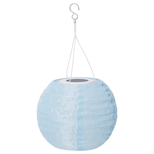 SOLVINDEN Lámpara techo solar LED, exterior/Globo azul claro, 22 cm