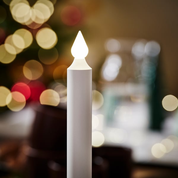 STRÅLA Vela LED, A pilas/Madera negro