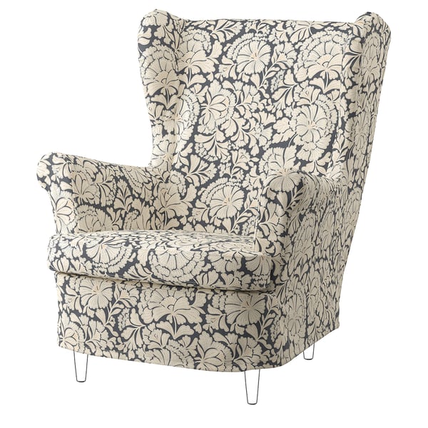 STRANDMON Forro protector para poltrona, Ribersborg gris beige