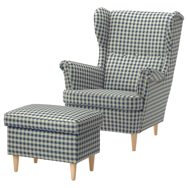 STRANDMON, Sulviken azul con beige