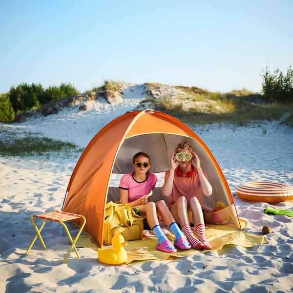 STRANDÖN Parasol/viento, naranja/amarillo