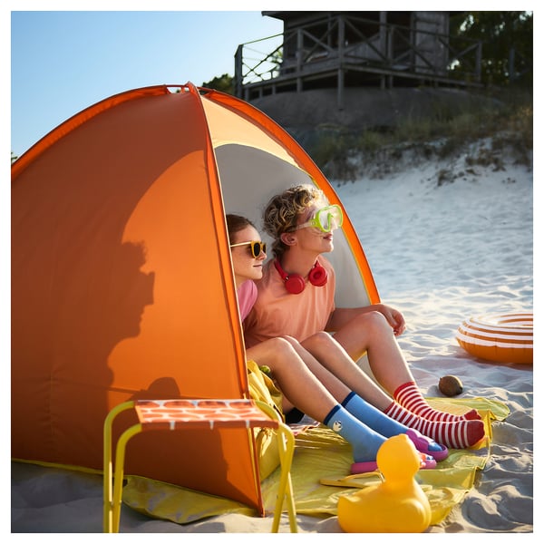 STRANDÖN Parasol/viento, naranja/amarillo