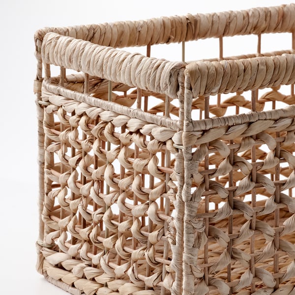 TÄTING Cesta, Jacinto de agua/beige, 35x25x25 cm