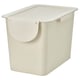 TRÖSKNING Caneca de desechos recicl con tapa, beige claro, 25 l