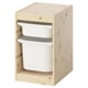 TROFAST Combinación de almacenaje con cajas, Pino tinte claro/blanco, 32x44x52 cm