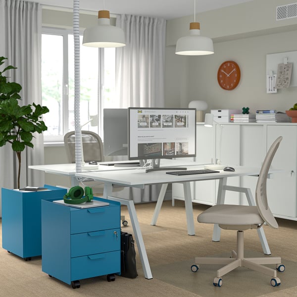 TROTTEN Cajonera con 3 cajones y ruedas, azul
