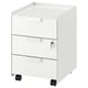 TROTTEN Cajonera con 3 cajones y ruedas, blanco
