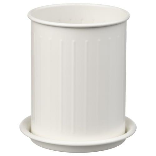 VÄLVÅRDAD Escurridor de cubiertos, blanco/Galvanizado, 13 cm