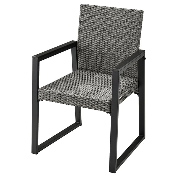 VÄRMANSÖ Silla de exterior, gris oscuro