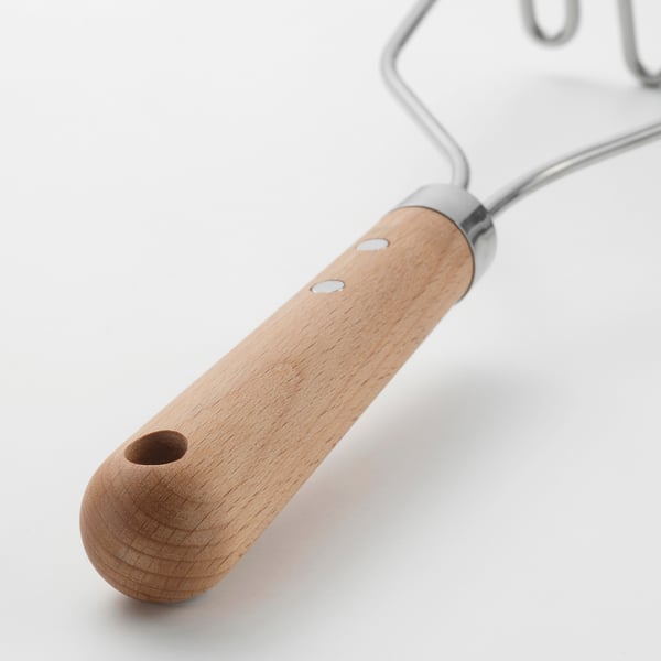 VARDAGEN Pasapuré, Acero inoxidable/Haya, 30 cm