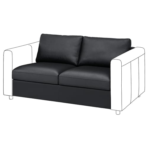 VIMLE Módulo sofá de 2 puestos, Grann/Bomstad negro