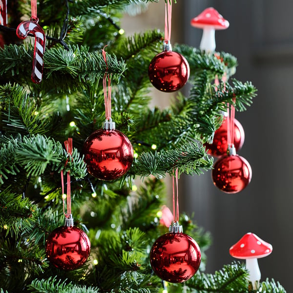 VINTERFINT Adornos árbol de Navidad, set de 20, bola rojo