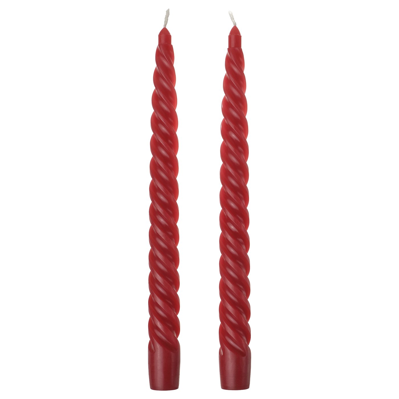 VINTERFINT Vela larga sin perfume, forma de espiral rojo, 25 cm