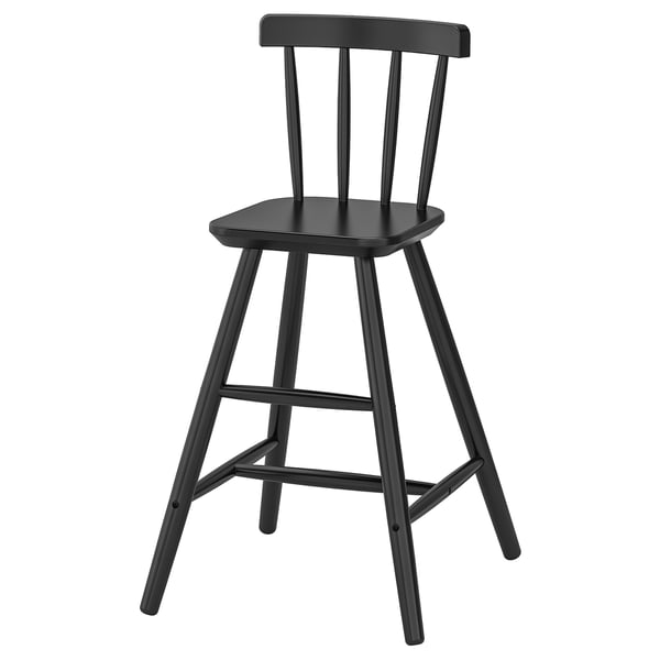 Dětská židle AGAM v černé barvě, elegantní design, masivní dřevo, ideální pro dětské sezení.