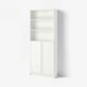 BILLY / OXBERG Knihovna s dveřmi, bílá, 80x30x202 cm
