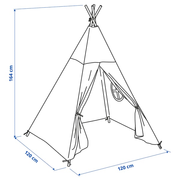 HÖVLIG Dětské teepee, červenohnědá