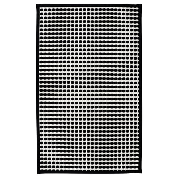KALLGATE Koupelnová předložka, černá/bílá, 50x80 cm