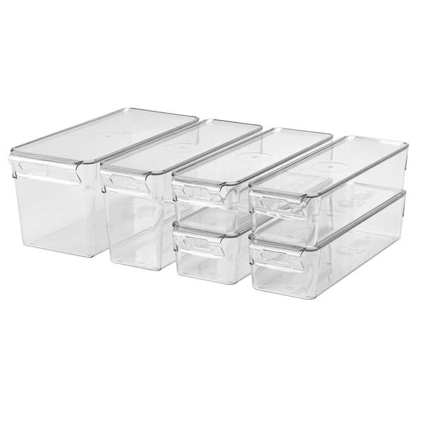 KLIPPKAKTUS Úložná krabička do lednice, 6 ks, průhledné