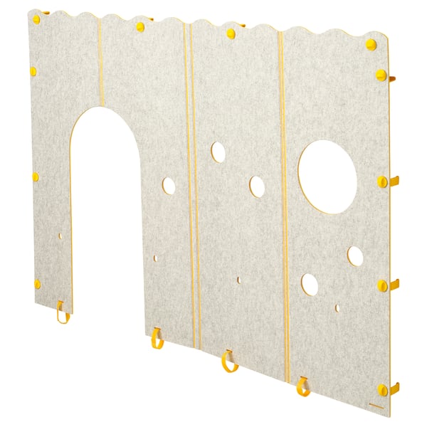 KURA Doplněk k posteli, žlutá/šedá