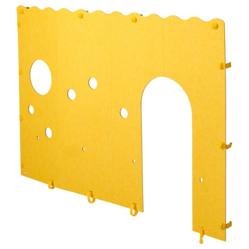 KURA Doplněk k posteli, žlutá/šedá
