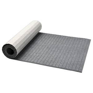 Šedé srolované plstěné panely, recyklovaný polyester, texturované, posuvné dveře pro kutily.
