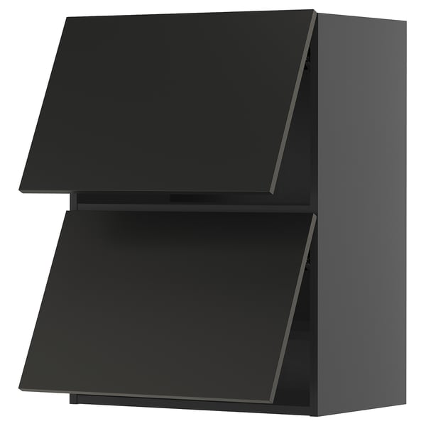 Černá moderní kuchyňská linka, elegantní, dvoudveřový design, šik, série METOD.