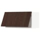 Tmavě hnědá dřevěná zásuvka s bílými bočnicemi, obdélníkového tvaru, jednoduchý design.