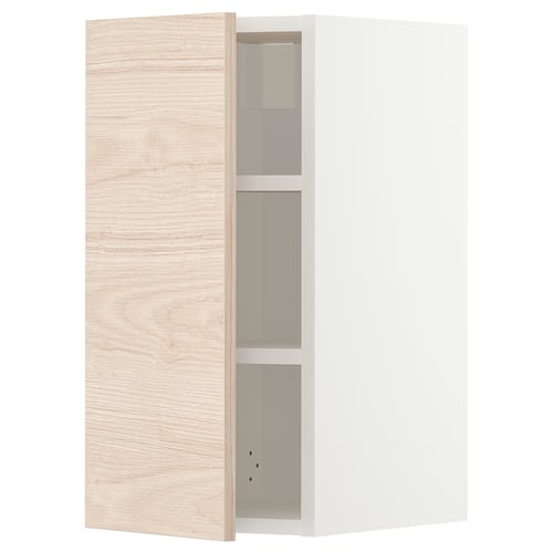 Kuchyňská skříňka METOD, světlý jasan, moderní, dřevěný design, otevřené police.