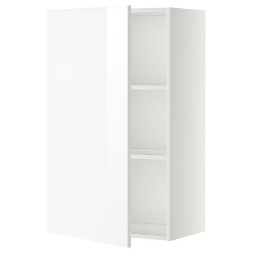 Ikea METOD, bílá kuchyňská linka s vysokým leskem, moderní, rohová skříňka, nastavitelná police.