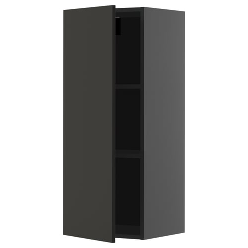 Moderní černá kuchyňská linka, METOD, elegantní design, vysoká a obdélníková, s nastavitelnou policí.