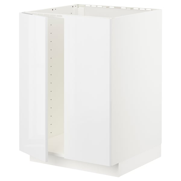 Bílá kuchyňská skříňka METOD, moderní design, lesklá povrchová úprava.