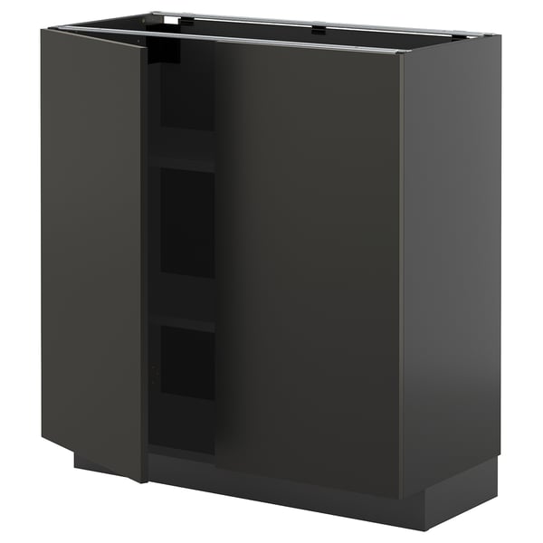 Moderní, tmavě šedá kuchyňská skříňka METOD s čistými liniemi a minimalistickým stylem.