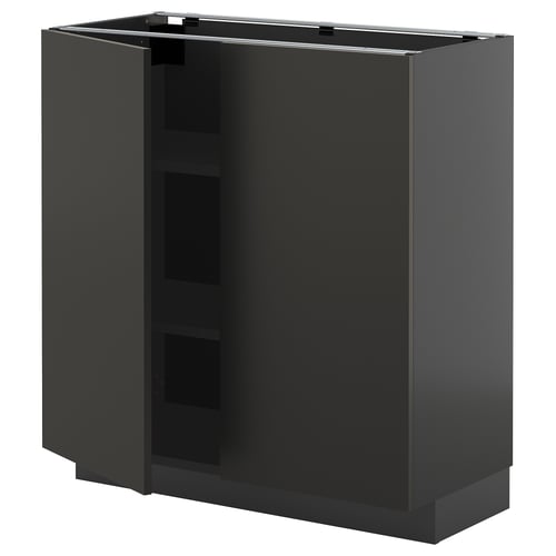 Moderní, tmavě šedá kuchyňská skříňka METOD s čistými liniemi a minimalistickým stylem.