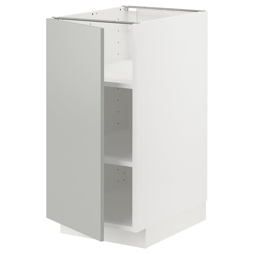 Skříňka METOD bílá, moderní čistý design, světle šedá, dřevovláknitá deska & akrylová barva, obdélníková.