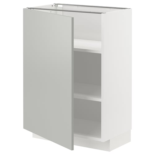 Kuchyňská skříňka METOD bílá, moderní design, světle šedá, obdélníková, úložný díl s policemi, elegantní provedení.