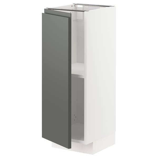 Bílá kuchyňská skříňka METOD s šedými dvířky, moderní design.
