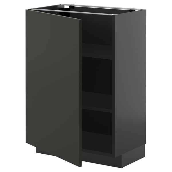 Kuchyňská skříňka METOD, černá, obdélníková, moderní design s nastavitelnými policemi.