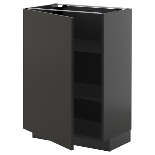 Kuchyňská skříňka METOD, černá, obdélníková, moderní design s nastavitelnými policemi.