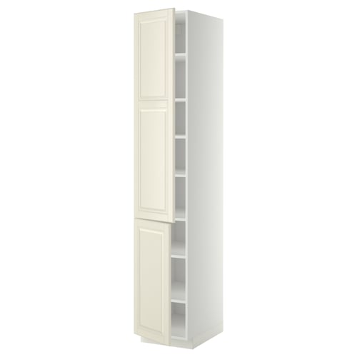 Ikea METOD krémově bílá kuchyňská skříňka s policemi.