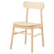 Židle RÖNNINGE z lehkého dřeva, jednoduchý a robustní design, zaoblený sedák a opěradlo, přírodní povrchová úprava.