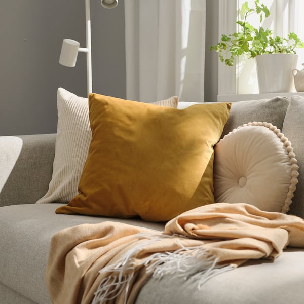 SANELA Povlak na polštář, žlutohnědá, 50x50 cm
