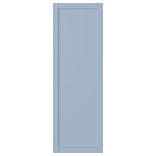 Modrá dvířka skříňky SANNIDAL, obdélníkový tvar. Moderní design s hladkým, tradičním povrchem. Vyrobeno z lepenky a papírové fólie.