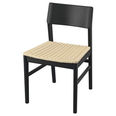 Židle SKANSNÄS - černá, tkaný sedák, skandinávský design