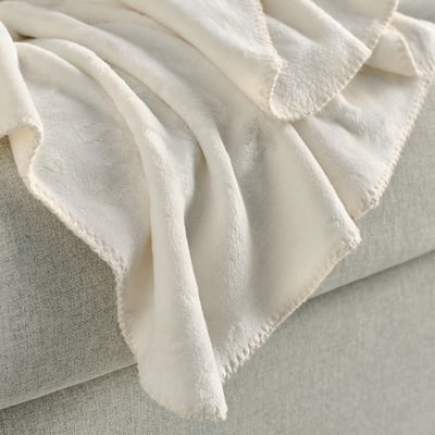 SLÅNGRÅMAL Pléd, krémová, 150x200 cm