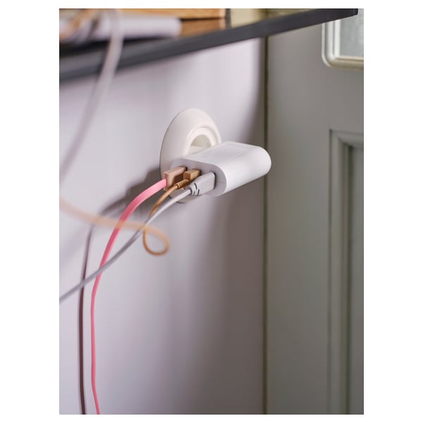 SMÅHAGEL 3cestná USB nabíječka, bílá