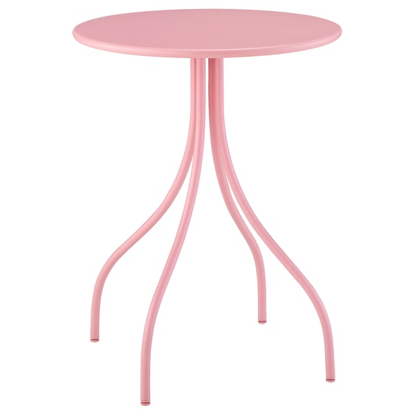 TÅNEBRO Odkládací stolek, vn./venkovní/světle růžová, 46 cm