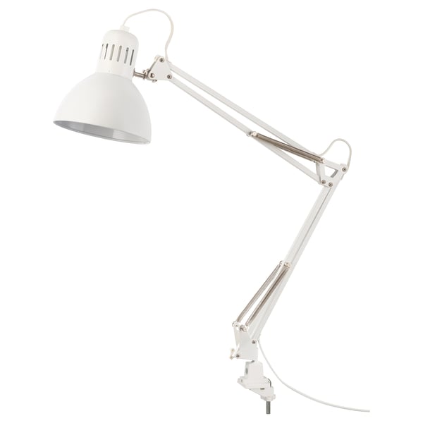 Nastavitelná stolní lampa TERTIAL s flexibilním ramenem a směrovaným osvětlením.