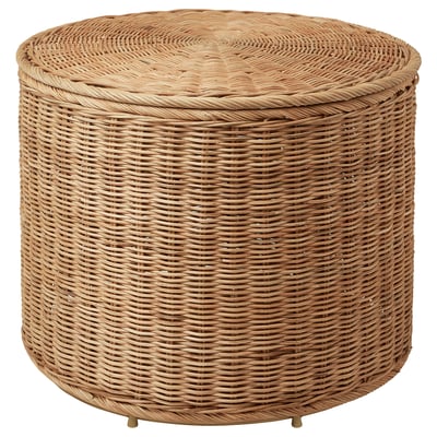 Toto je TOLKNING přírodní proutěná kulatá podnožka/otoman s tkaným designem pro skladování.